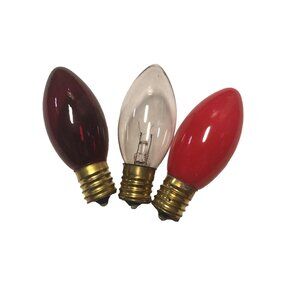 60x C-9 Clear Red Transparent Red Christmas Replace Bulbs Packs of 4